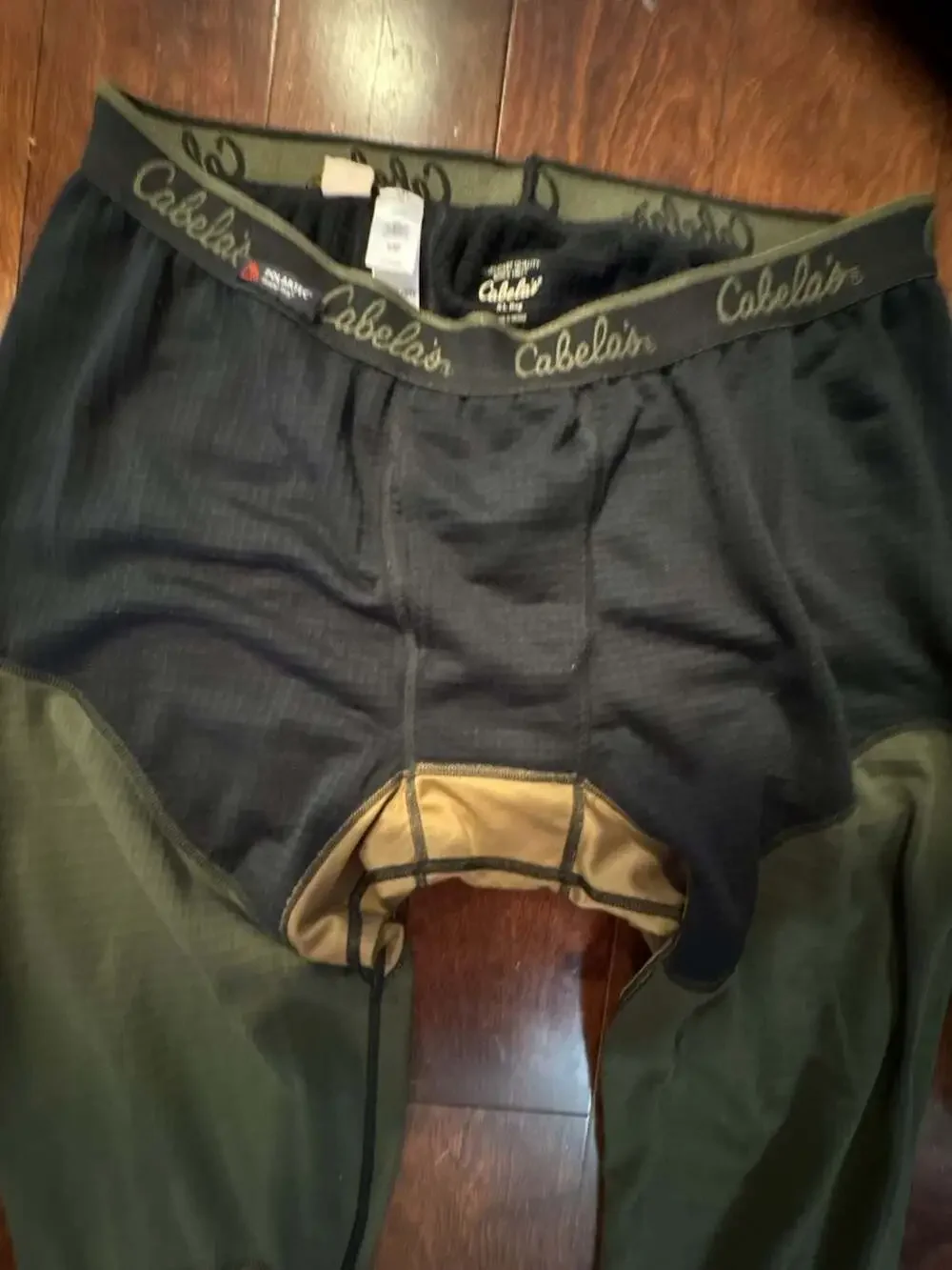 Cabela's Base Layer Bottoms Size XL Black Green